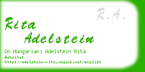 rita adelstein business card